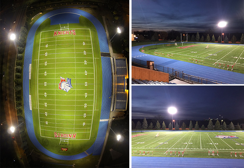 XJ-HBS240W High Bay replace 1000W MH Lamp in Football Field, USA
