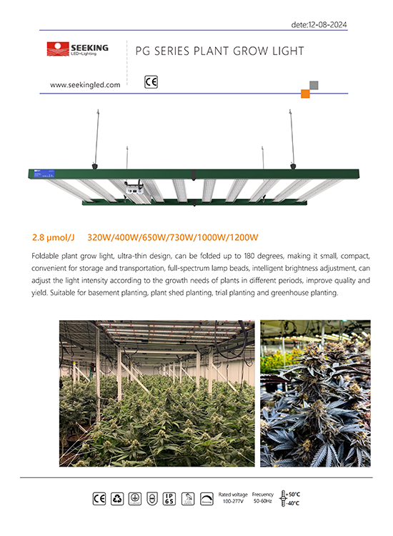 PG Series Plant Grow light SPEC