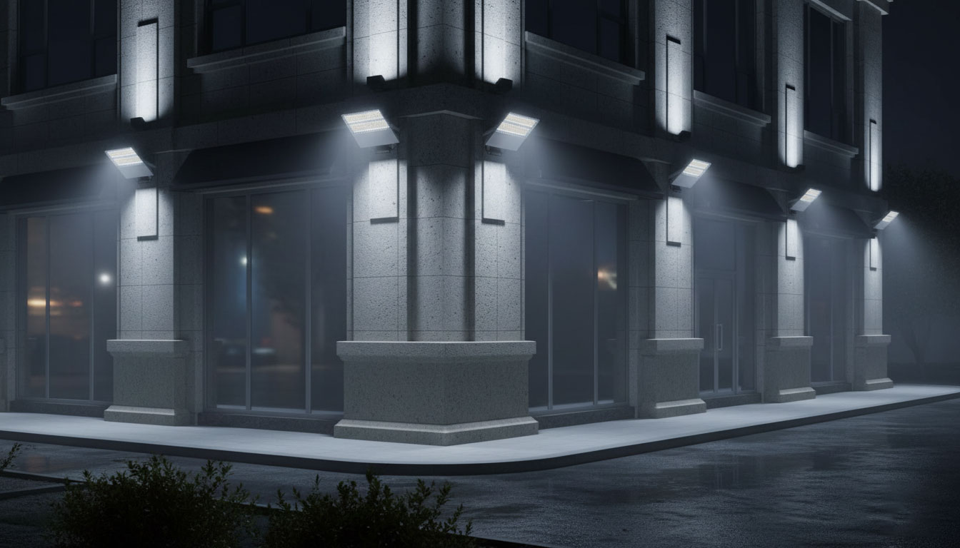 SEEKING LED flood lights installed outdoors showing durable long-term lighting