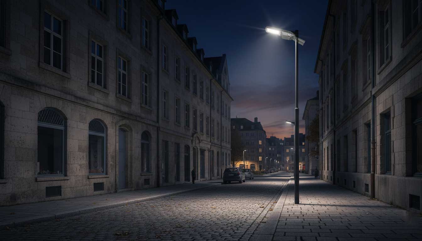 SEEKINGLED LED street light installed on an urban road at night
