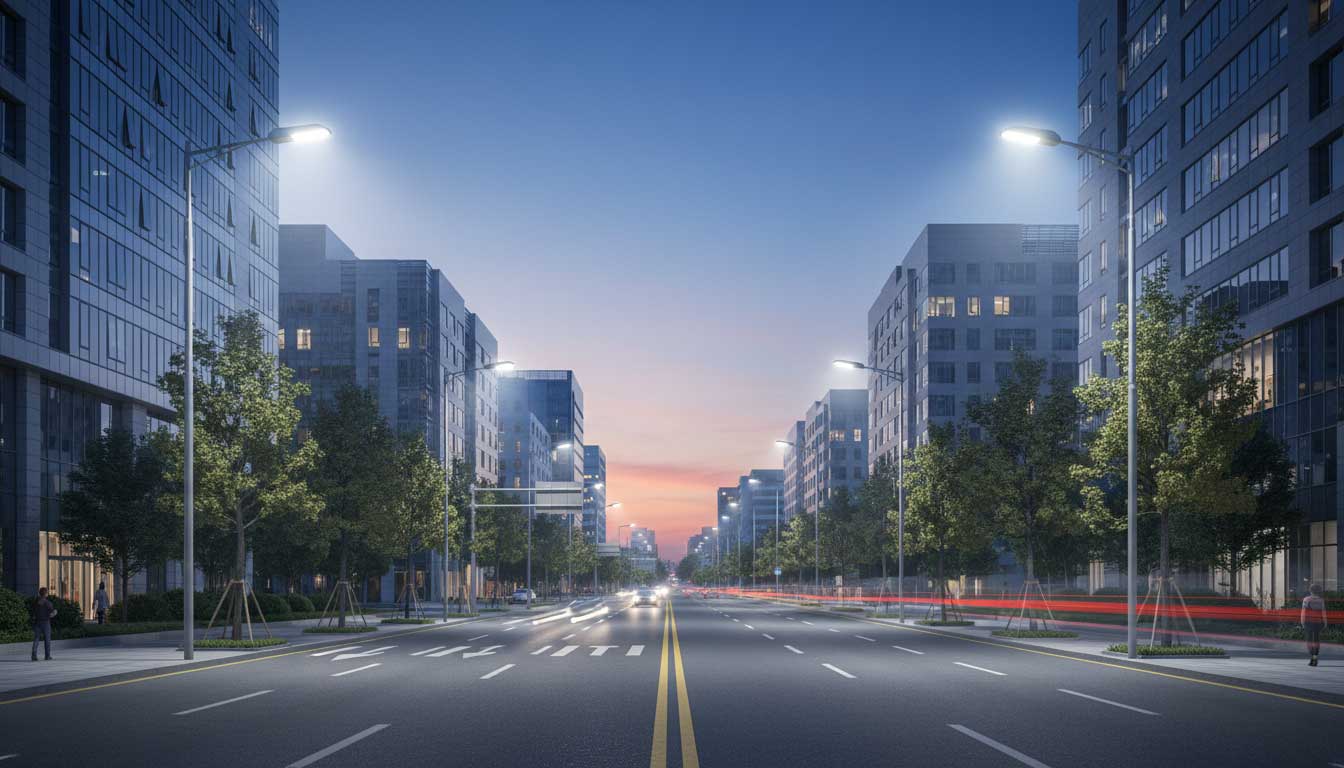 LED street light providing uniform road illumination