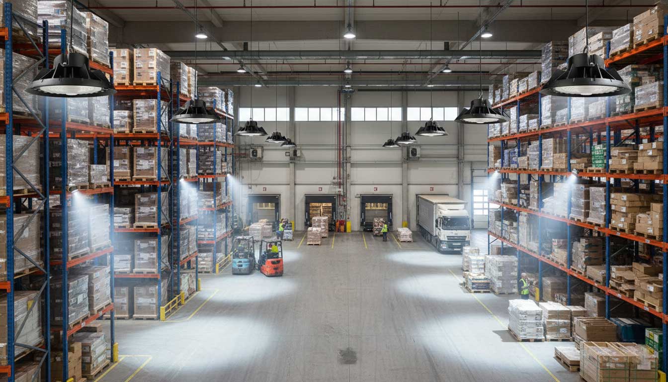 IP65 LED industrial high bay lights in logistics center