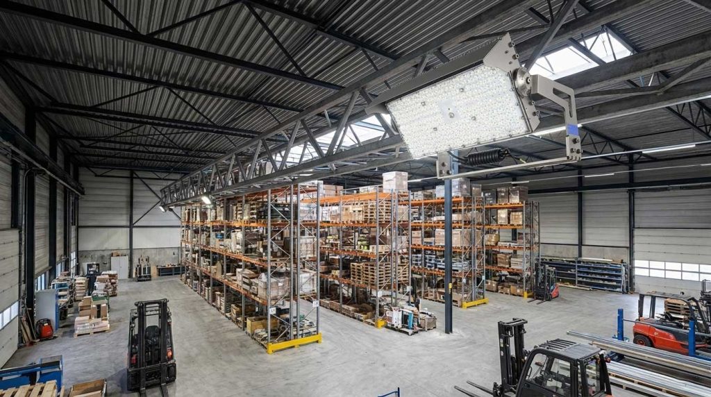 LED light heat performance inside a commercial warehouse