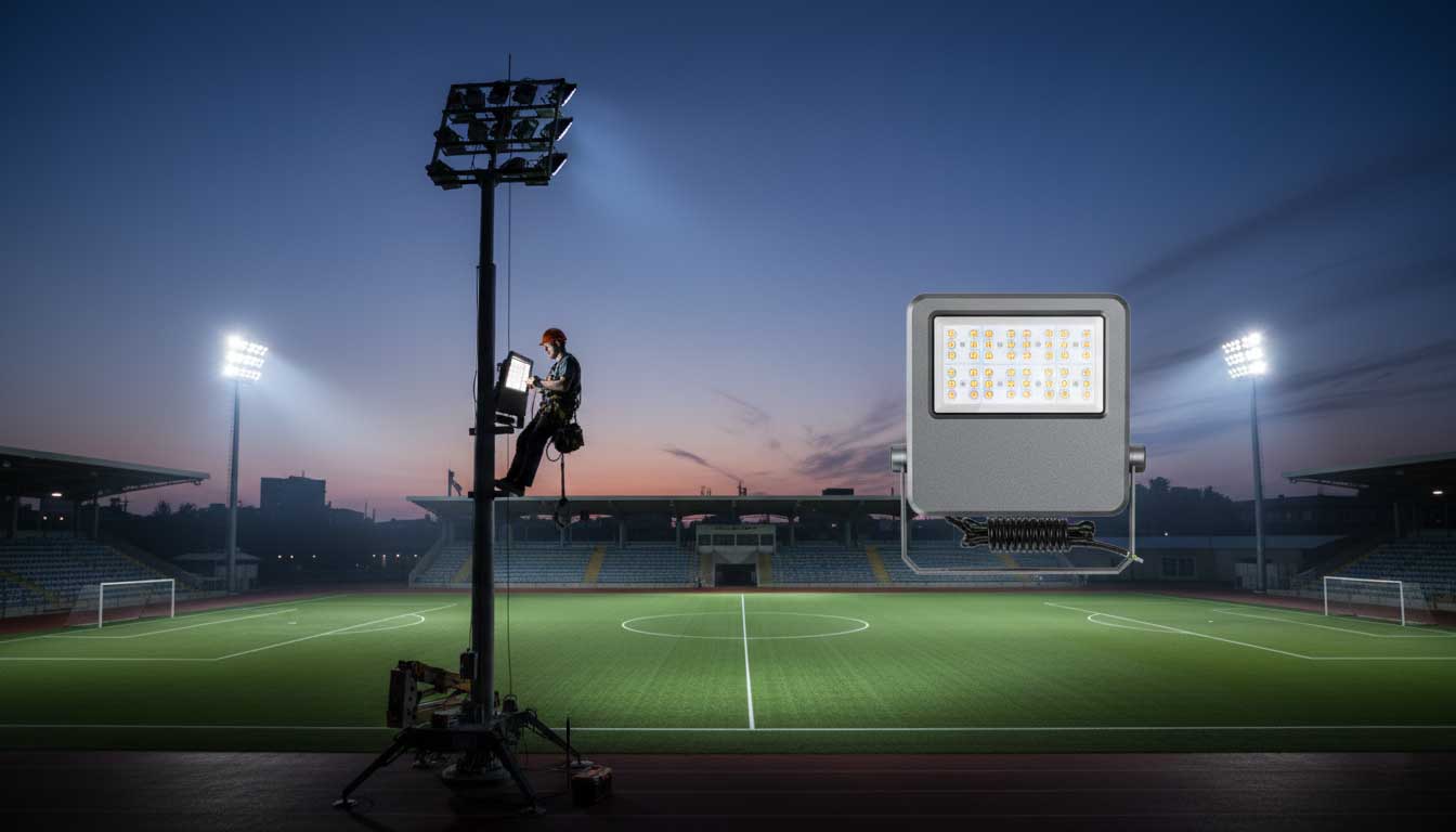 can led flood light be repaired in outdoor sports lighting