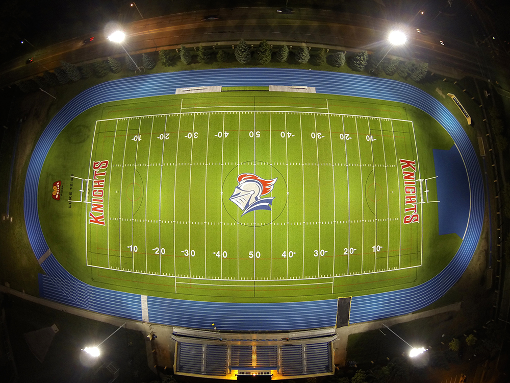 indoor stadium LED lighting during evening training