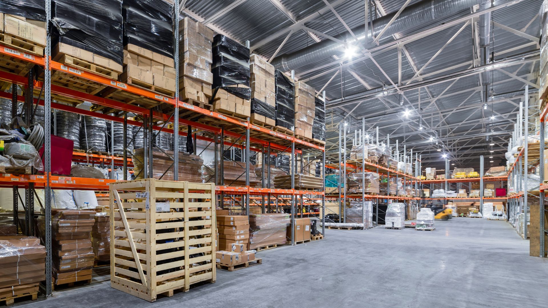 warehouse LED lighting providing clear visibility at night