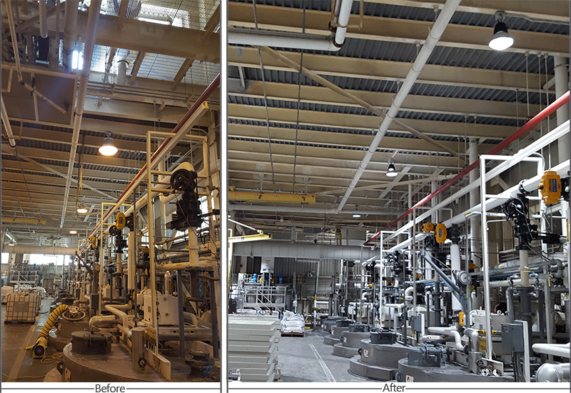 XJ-HBS150W Replaces 400W Metal Halide in USA Factory（images 2）