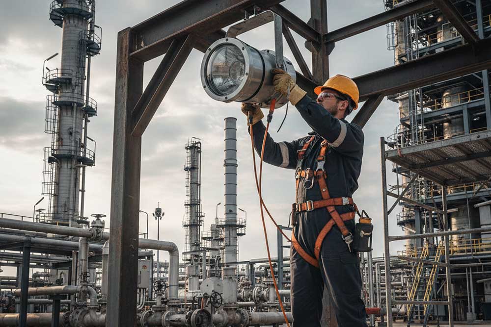 How to remove the explosion proof light fixtures