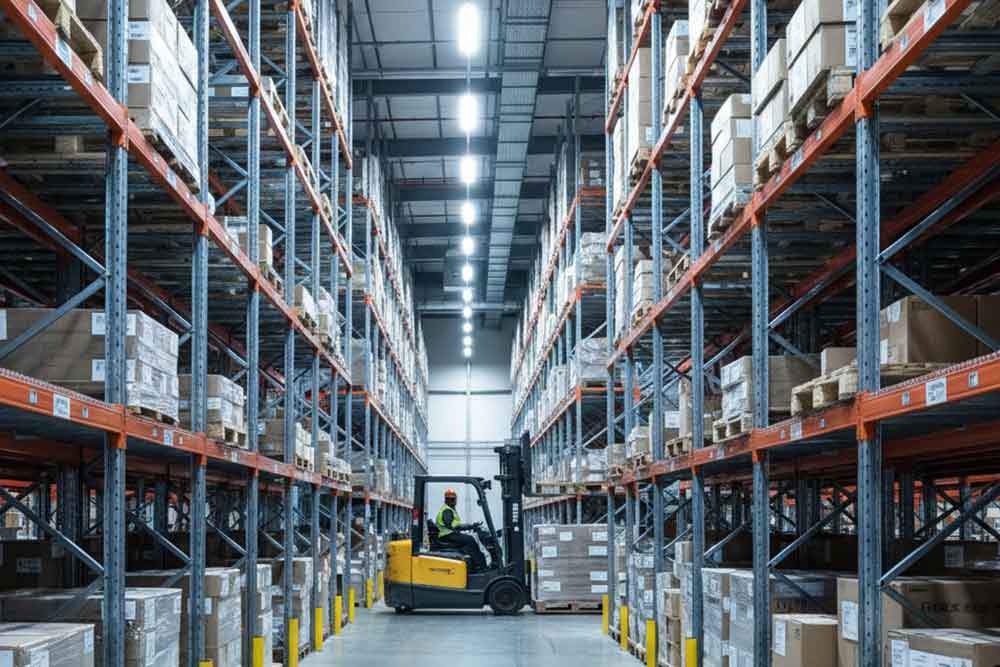 LED High Bay Optics for Narrow Aisle Warehouses