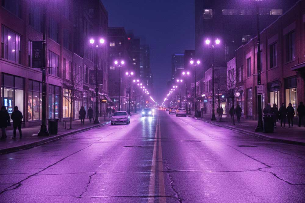 Why Do LED Street Lights Turn Purple?