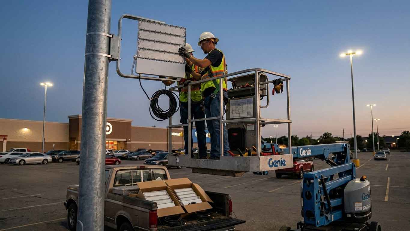 LED Parking Lot Flood Lights (What Actually Works in the Field)（images 1）