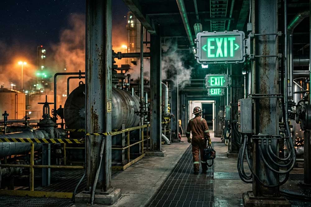 How to test explosion proof LED exit light?