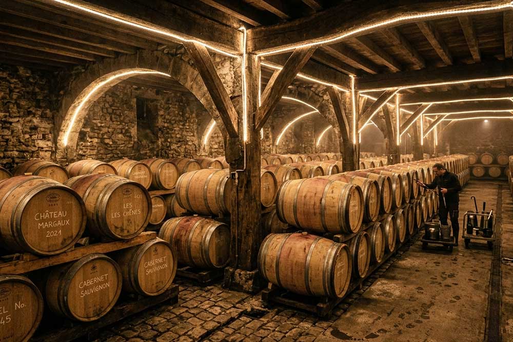 Custom Wine Cellar Lighting for Winery Fermenta...