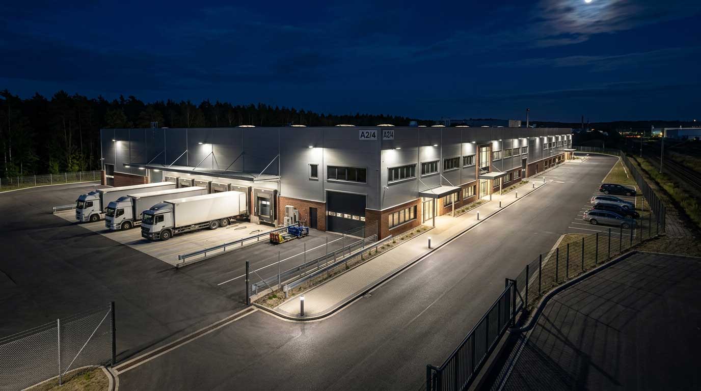 Do Flood Lights Deter Burglars? 2 Commercial Perimeter Flood Lighting at Night
