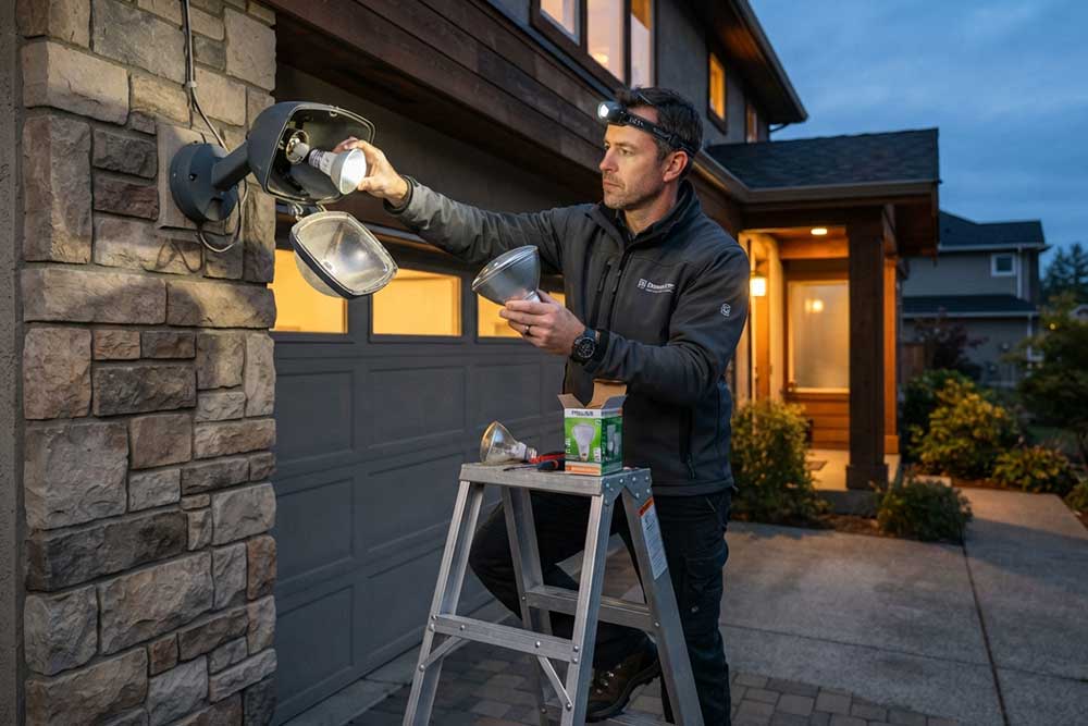 how to change a flood light bulb?